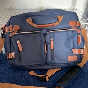 Navy Blue Messenger Bag with Laptop Compartment